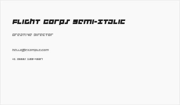 Flight Corps Semi-Italic Business Card