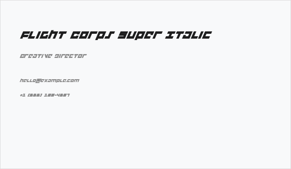 Flight Corps Super Italic Business Card