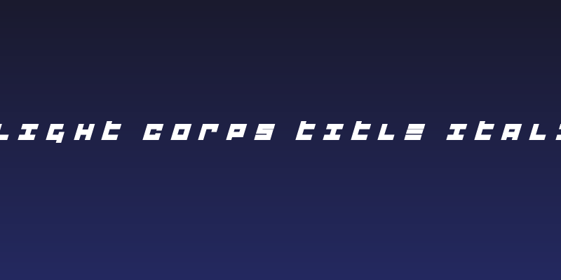 Flight Corps Title Italic Social Header