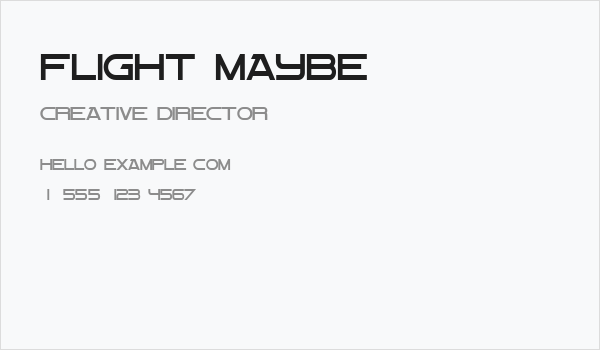 Flight Maybe Business Card