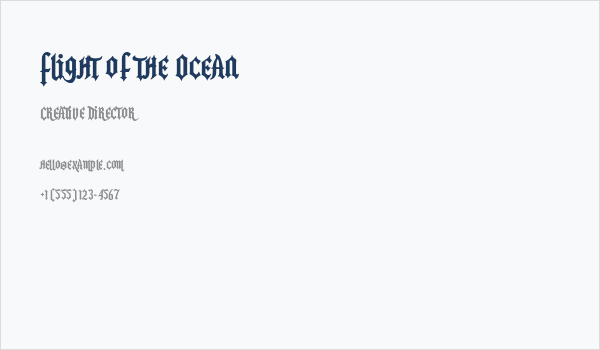 Flight of the Ocean Business Card