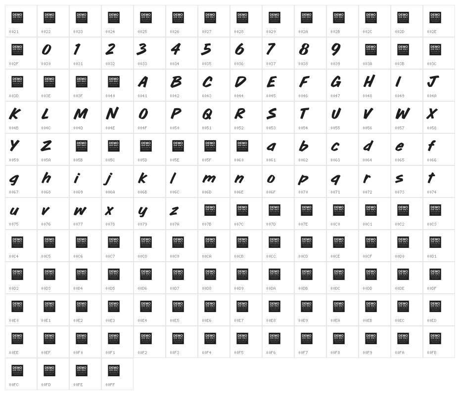 Flip Side Character Map