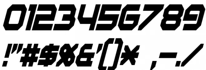 Flipbash Condensed Italic Font OTHER CHARS