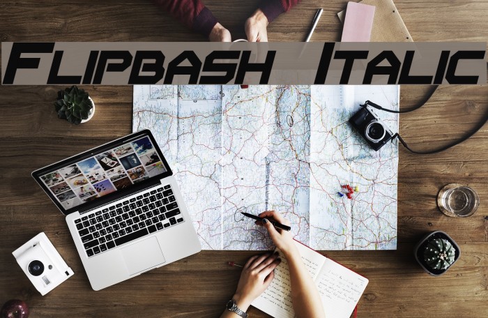 Flipbash Italic Font examples