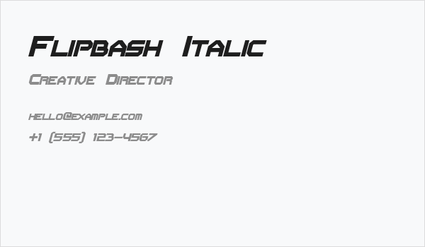 Flipbash Italic Business Card