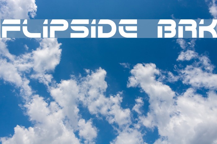 Flipside BRK Font examples