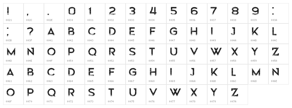 Flipside Regular Character Map