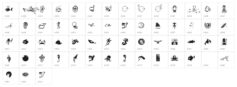 Flood Icons Character Map