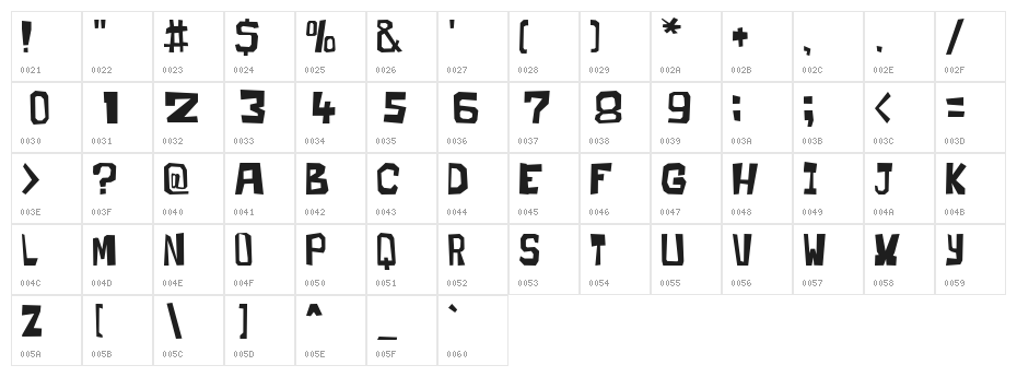 Flooke Character Map