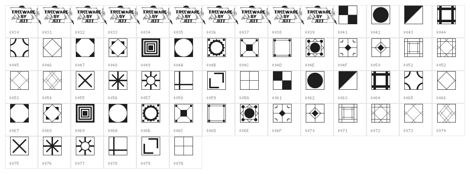 Floor Tile Patterns JL Character Map
