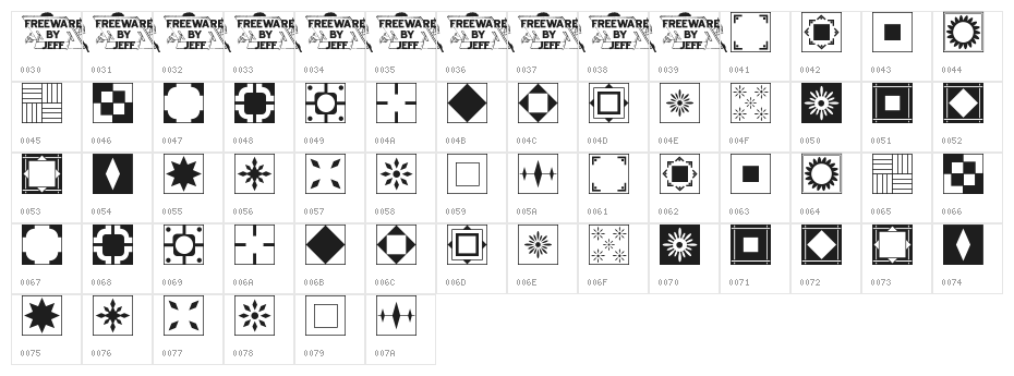 Floor Tile Patterns, Pt. 2 JL Character Map