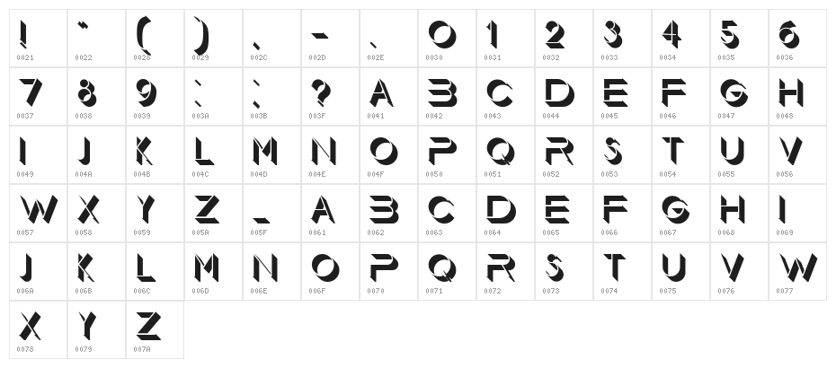 Floorlight Character Map