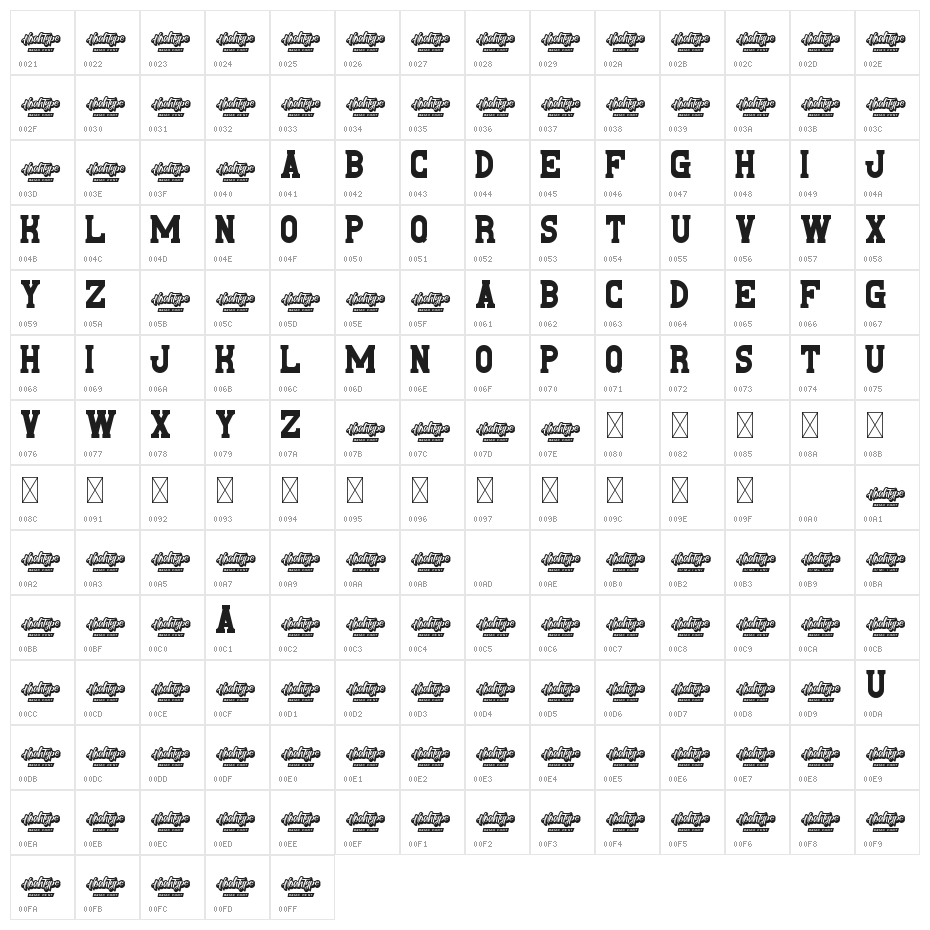 Floppers Demo Character Map