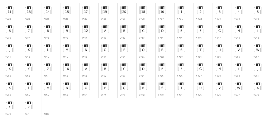 Floppy Disk Character Map