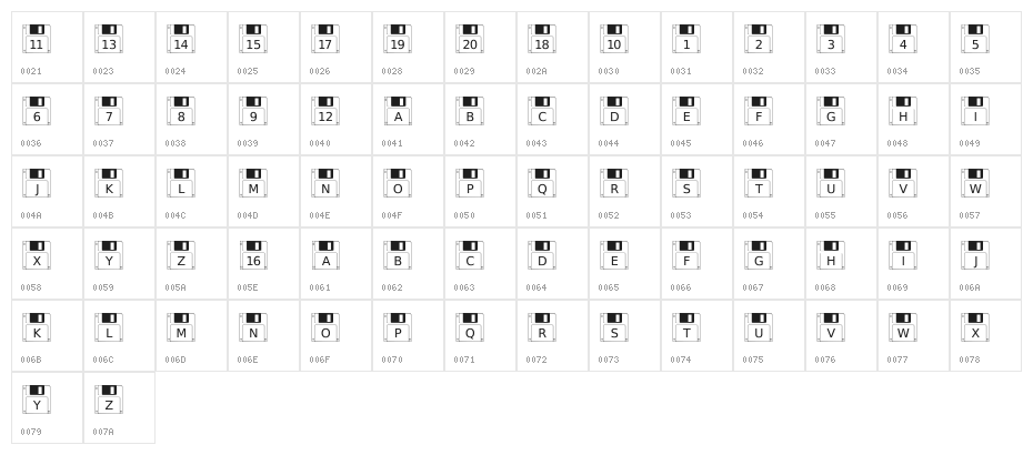 FloppyDisk Character Map