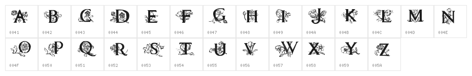 Flora1 Character Map