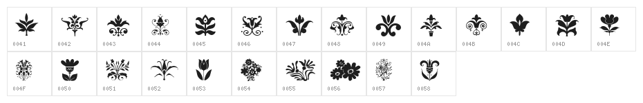 FloraDeco Character Map