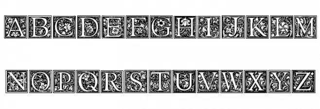 Floral Capitals Regular Шрифта ВЕРХНИЙ