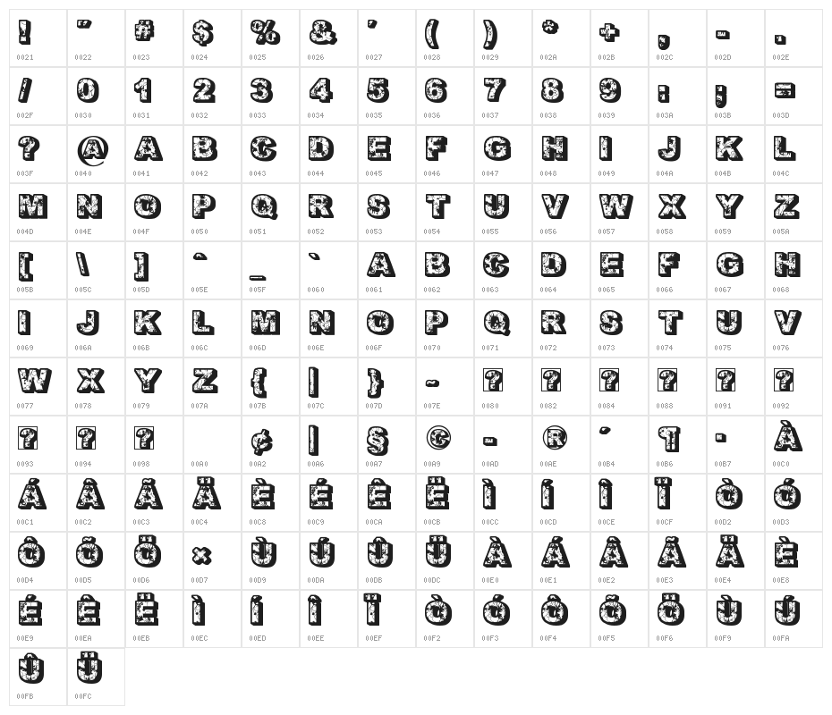 Floral Dawn Bold Character Map