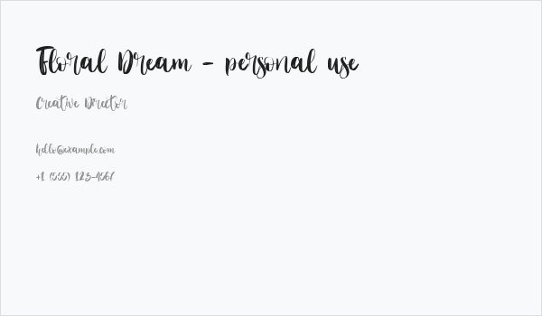Floral Dream - personal use Business Card