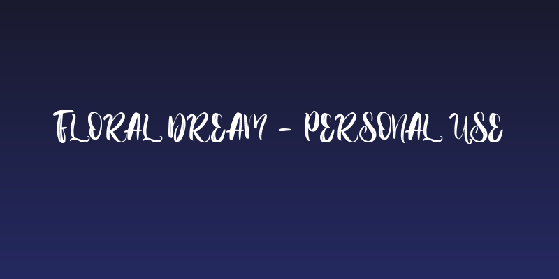 Floral Dream - personal use Social Header