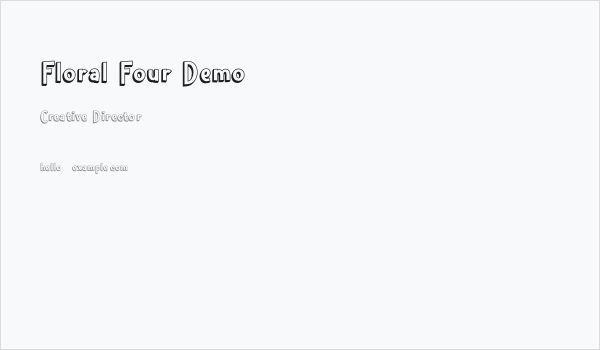 Floral Four Demo Business Card