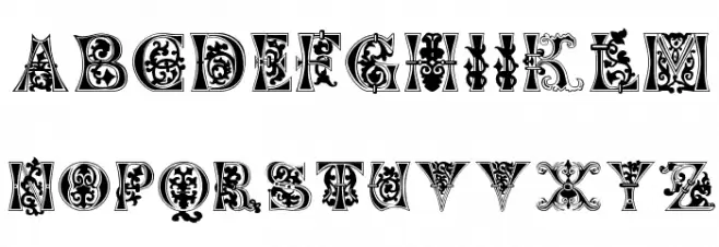 Floral-Majuscules--11th-c- Font LOWERCASE