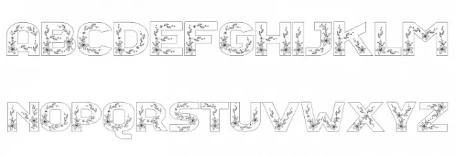 Floral Season Outline Fonte MAIÚSCULAS