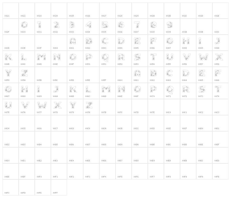 Floral Season Outline Character Map