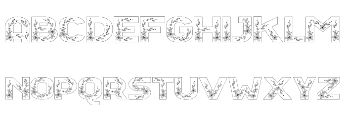 Floral Season Outline Font LOWERCASE