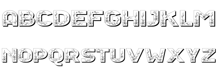 Floral Season Shadow Font LOWERCASE
