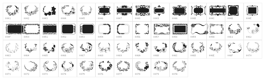 Floral Settings Character Map