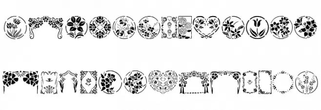 Floral Stencil Design Шрифта ВЕРХНИЙ