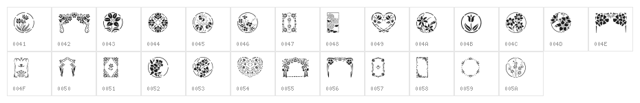 Floral Stencil Design Character Map