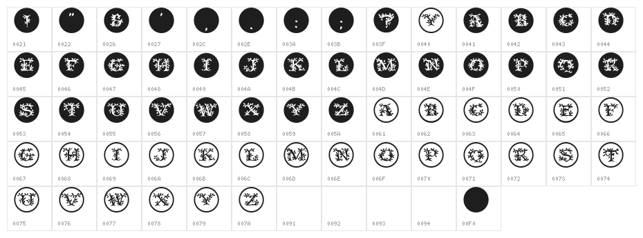 FloraliaCaps Character Map