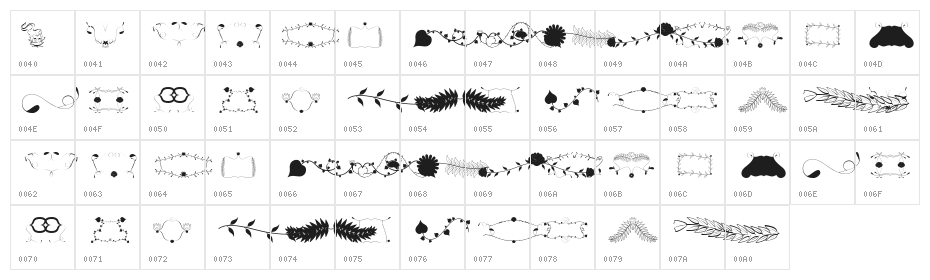 Florality Character Map
