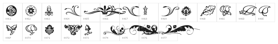 Florals 2 Character Map