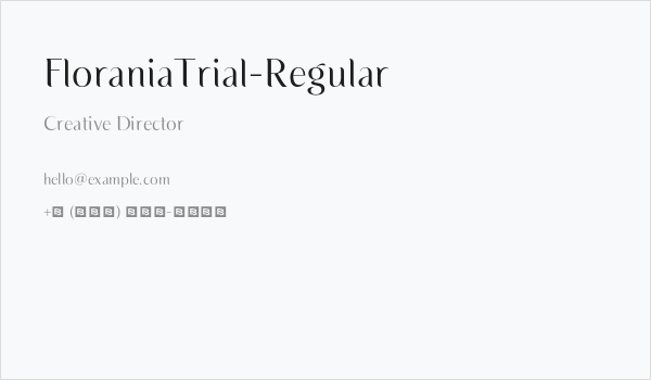 FloraniaTrial-Regular Business Card