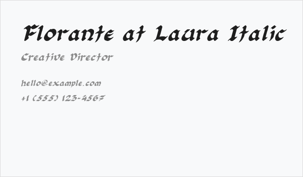 Florante at Laura Italic Business Card