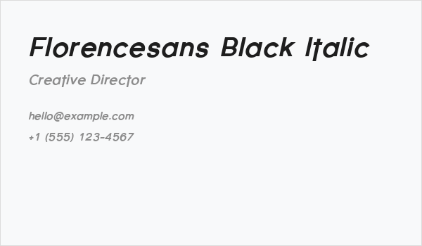 Florencesans Black Italic Business Card