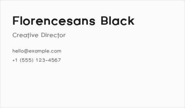 Florencesans Black Business Card