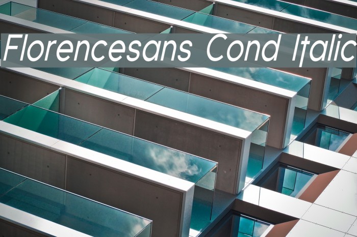 Florencesans Cond Italic Font examples