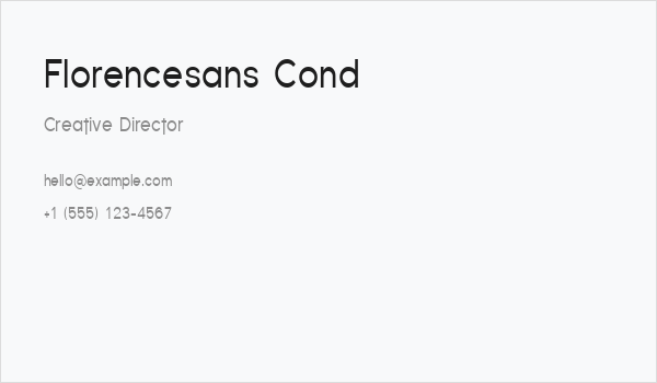 Florencesans Cond Business Card