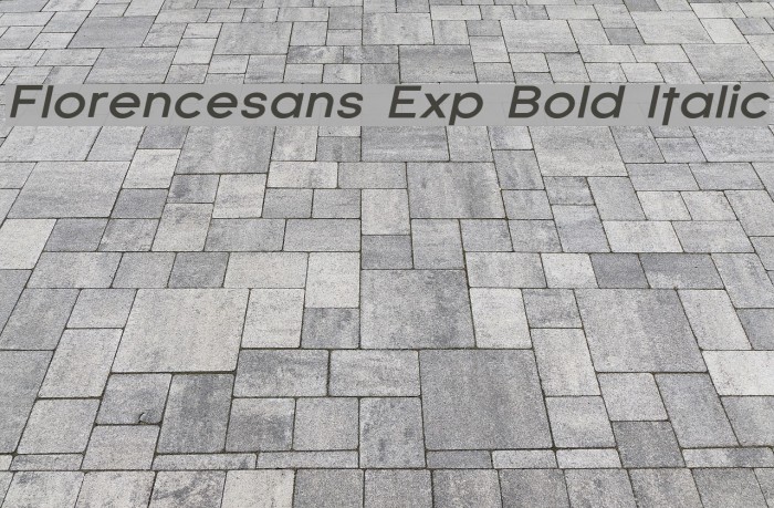 Florencesans Exp Bold Italic Шрифта examples