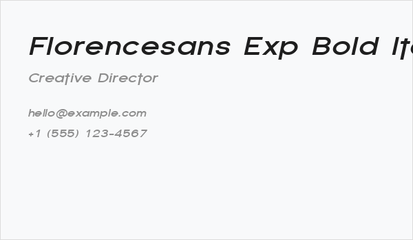 Florencesans Exp Bold Italic Business Card