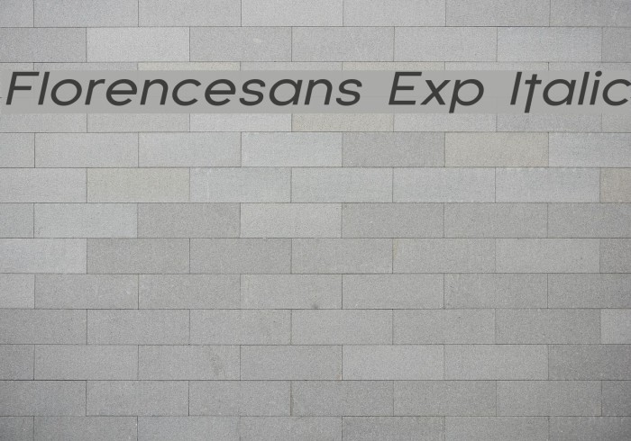 Florencesans Exp Italic Font examples