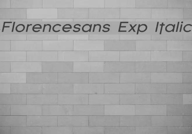 Florencesans Exp Italic Fonte examples