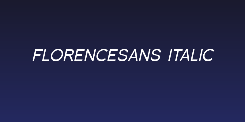 Florencesans Italic Social Header
