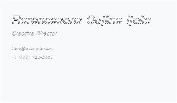 Florencesans Outline Italic Business Card