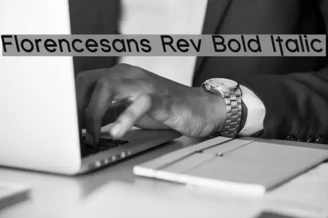 Florencesans Rev Bold Italic Schriftart examples